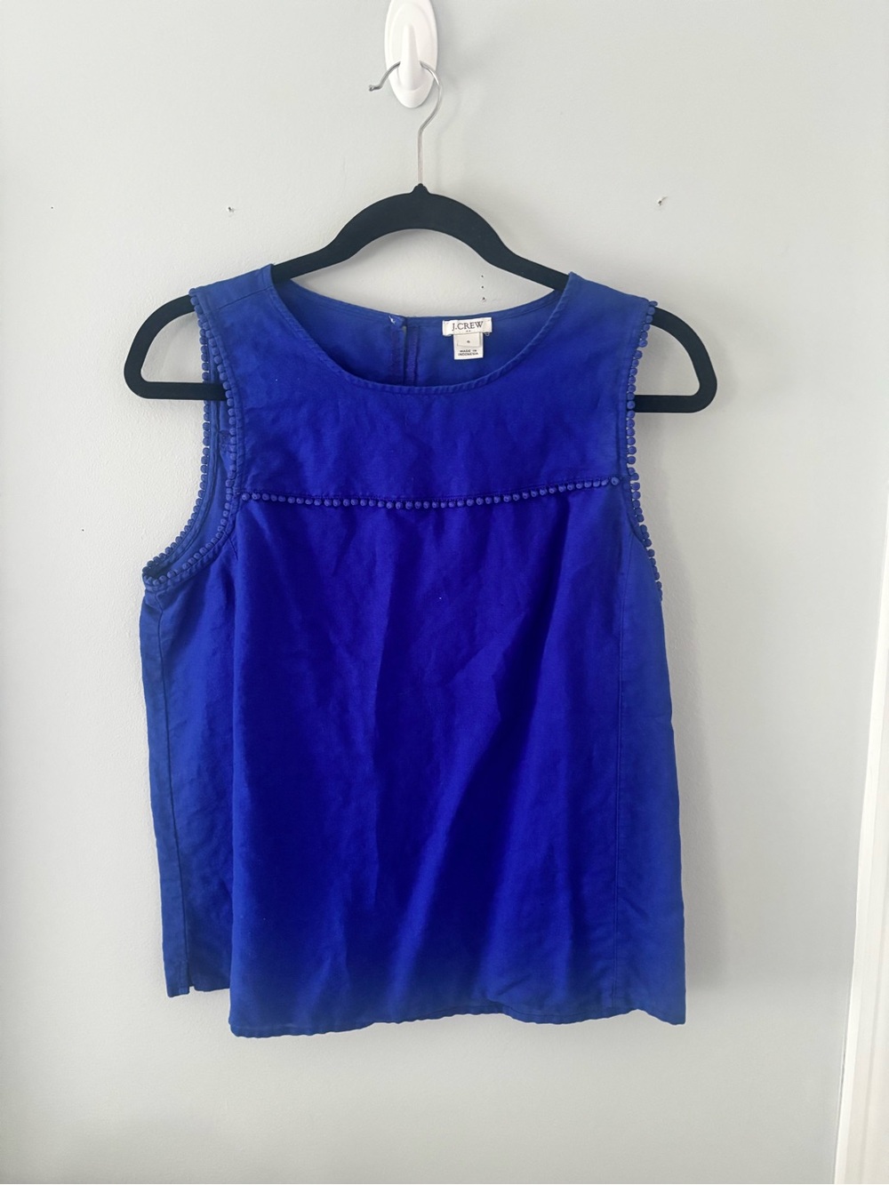 J. Crew Sleeveless Royal Blue Shell Top